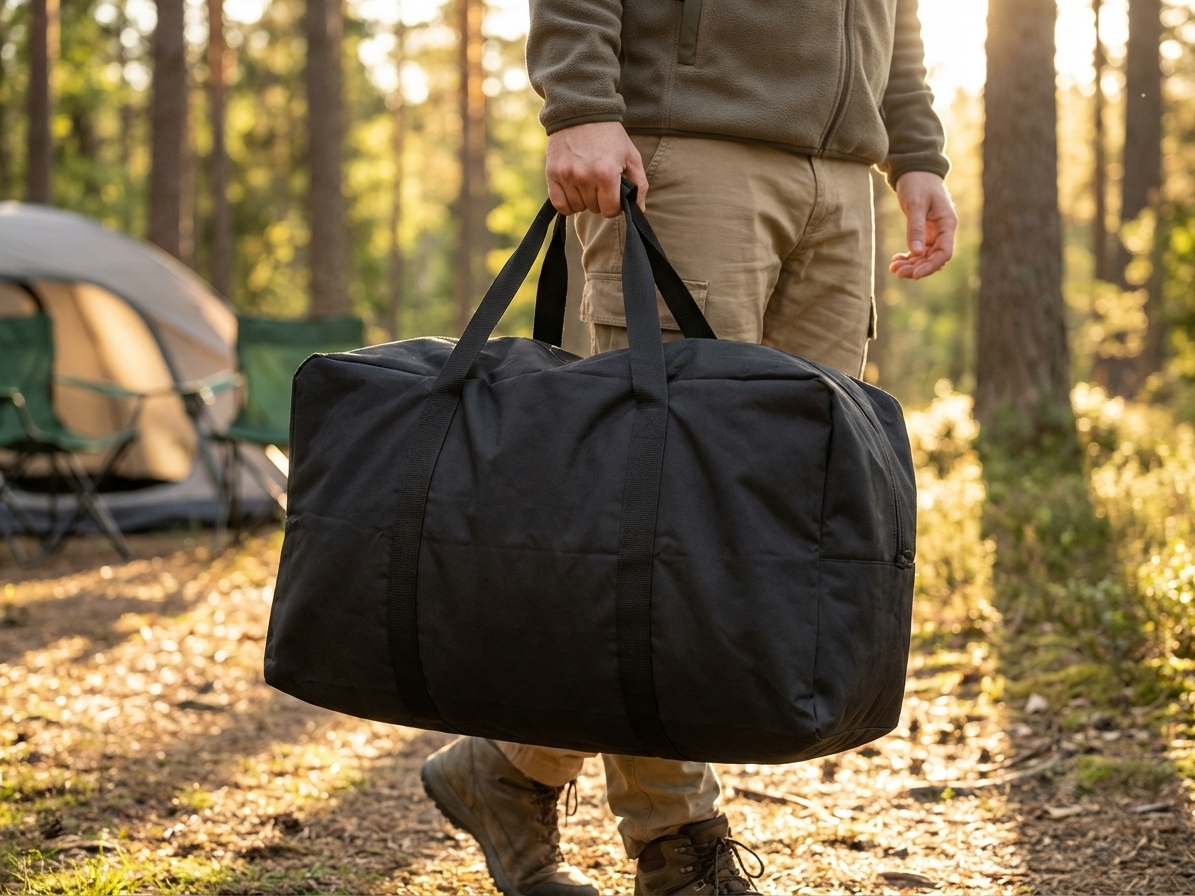 Black accessory carry bag made from polyester with PVC layer - view 3