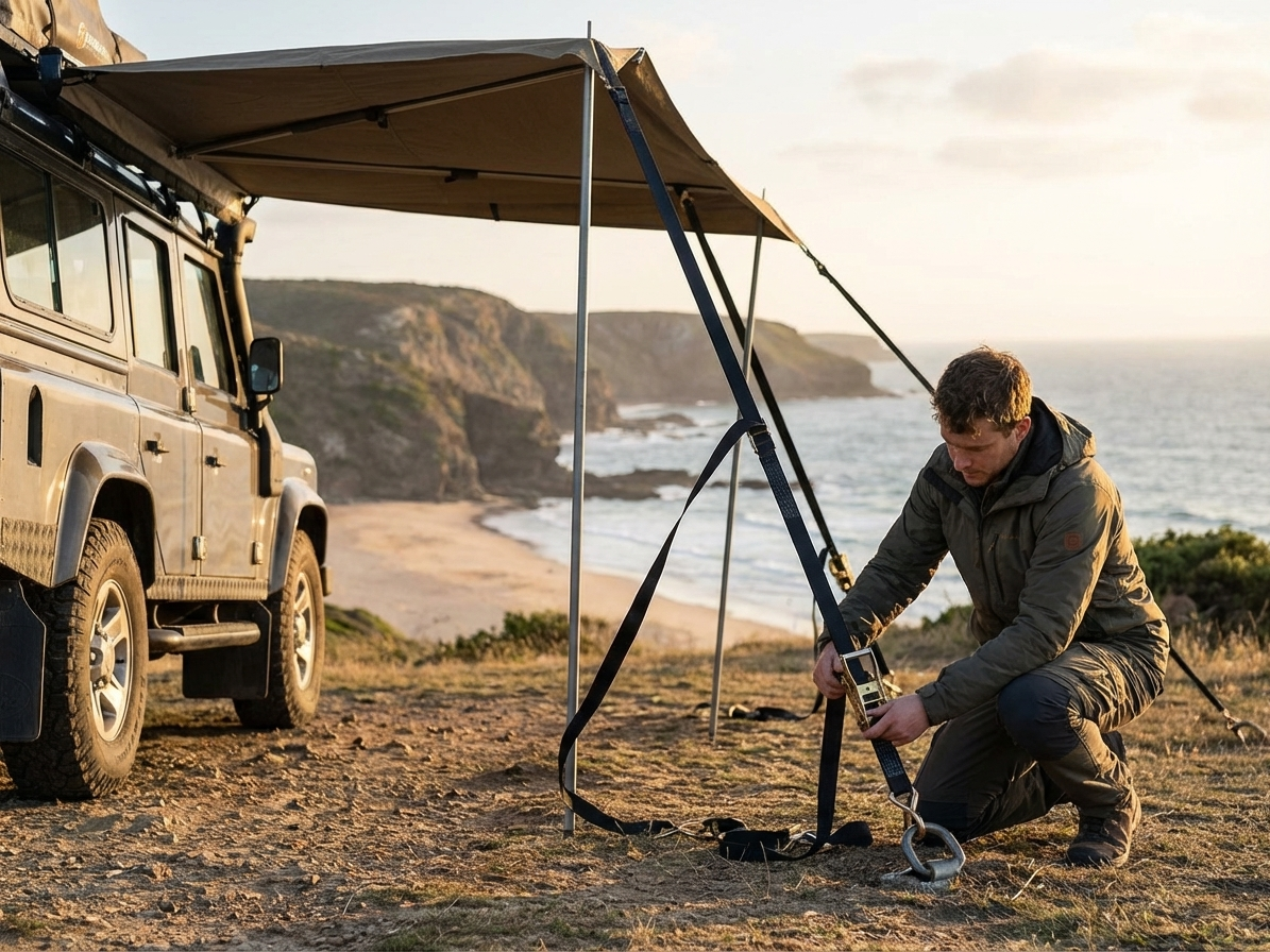 Black storm straps with high load capacity for outdoor securing - view 3