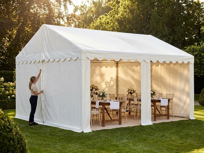 White PVC marquee roof cover 6x6 m for outdoor events - view 3