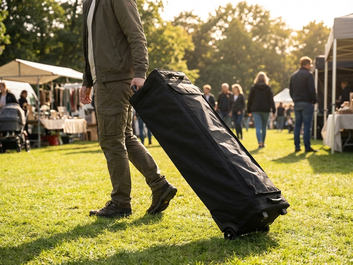 Black carry bag with wheels for Flextents, 2x2 m size - view 3