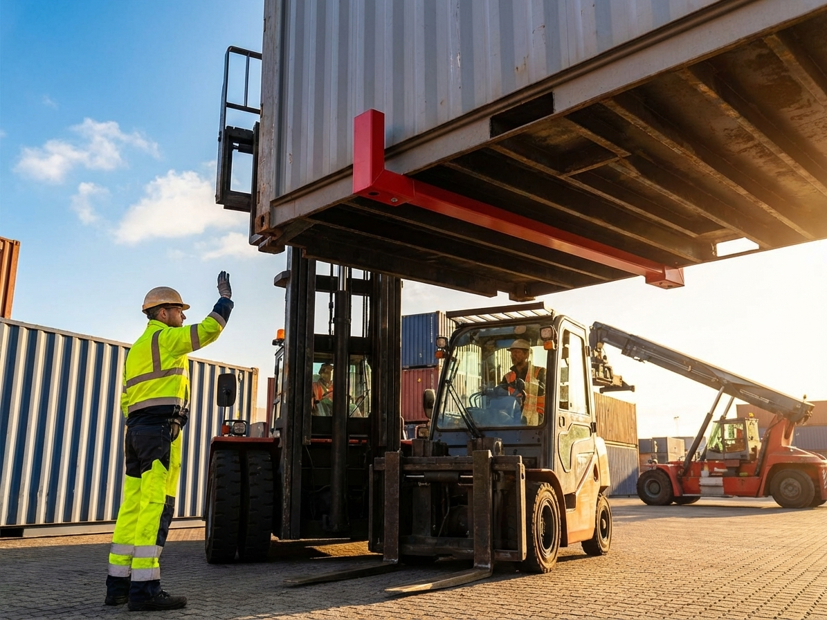 Heavy duty steel forklift guides for industrial use
