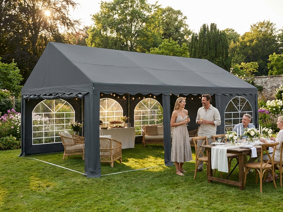 Dark Grey Marquee 4x6 m for Commercial Use - view 3