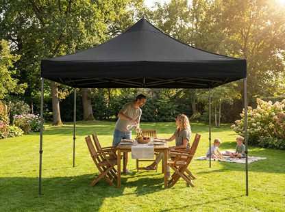 Pop Up Gazebo 4x4 m Black Outdoor Shelter - view 3