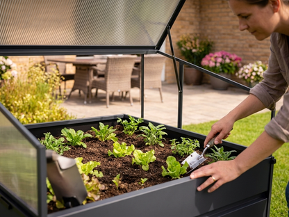 Mini Greenhouse with Anthracite Aluminium Frame and Polycarbonate Panels - product detail
