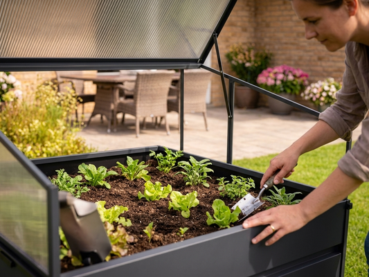 Mini Greenhouse with Anthracite Aluminium Frame and Polycarbonate Panels - product detail