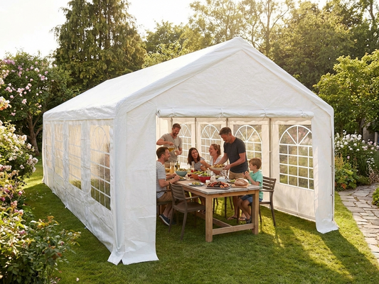 White 4x10 metre marquee for outdoor events - product detail