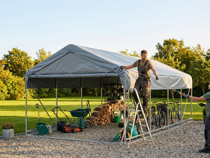 Grey PVC roof cover for storage shelter - view 3