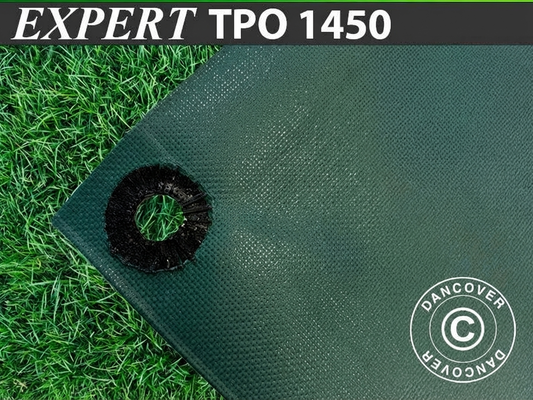 Green tarpaulin 3.5x8 m for outdoor use