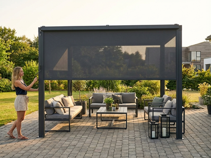 Dark grey pergola gazebo sidewall for outdoor use - product detail
