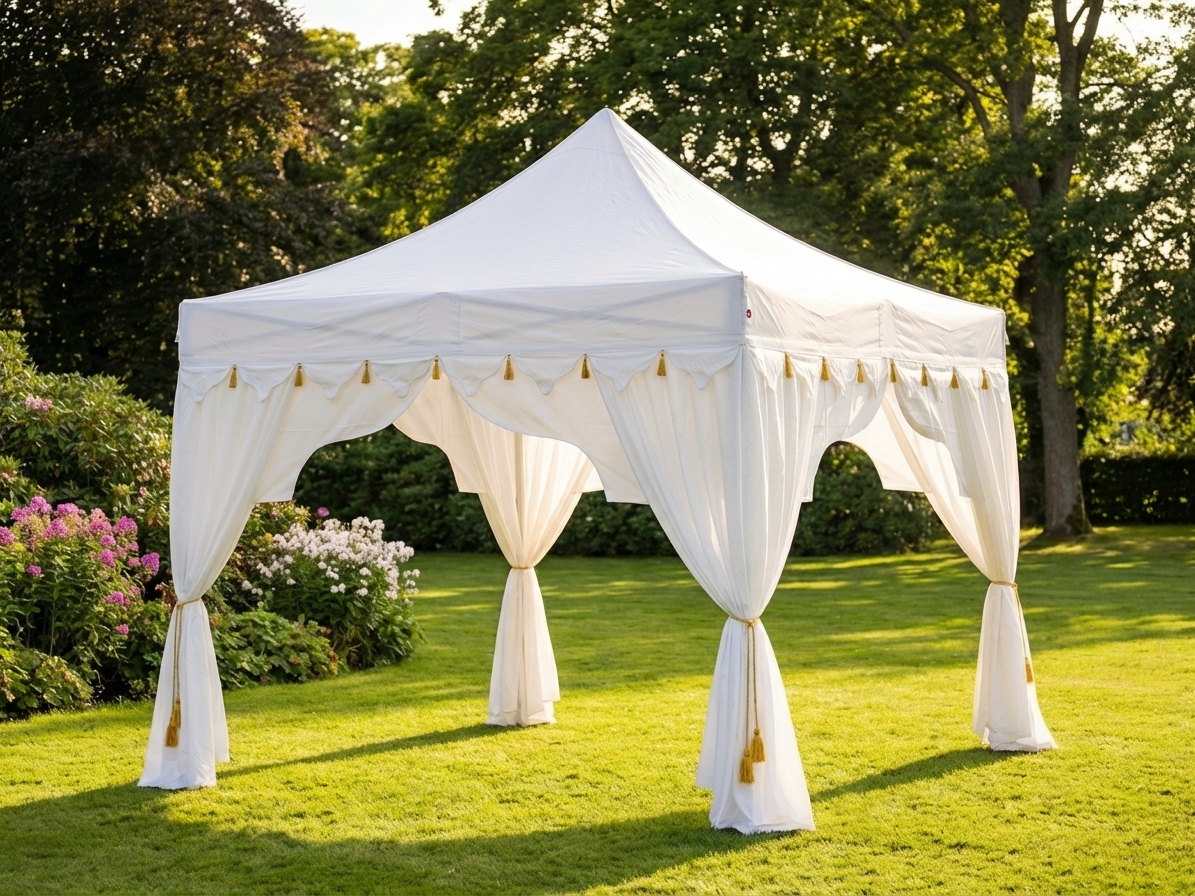 Pop up gazebo 3x3m white gold aluminium frame for outdoor events