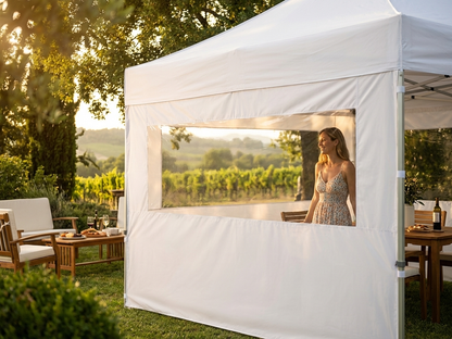 Sidewall with panorama window, 3m white, for outdoor events