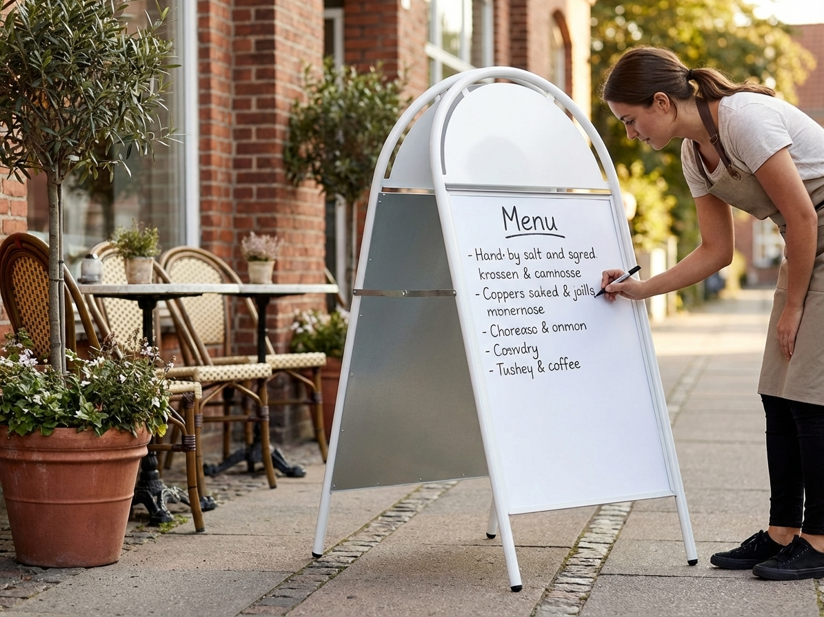 White A-board 78x163 cm for commercial display - product detail