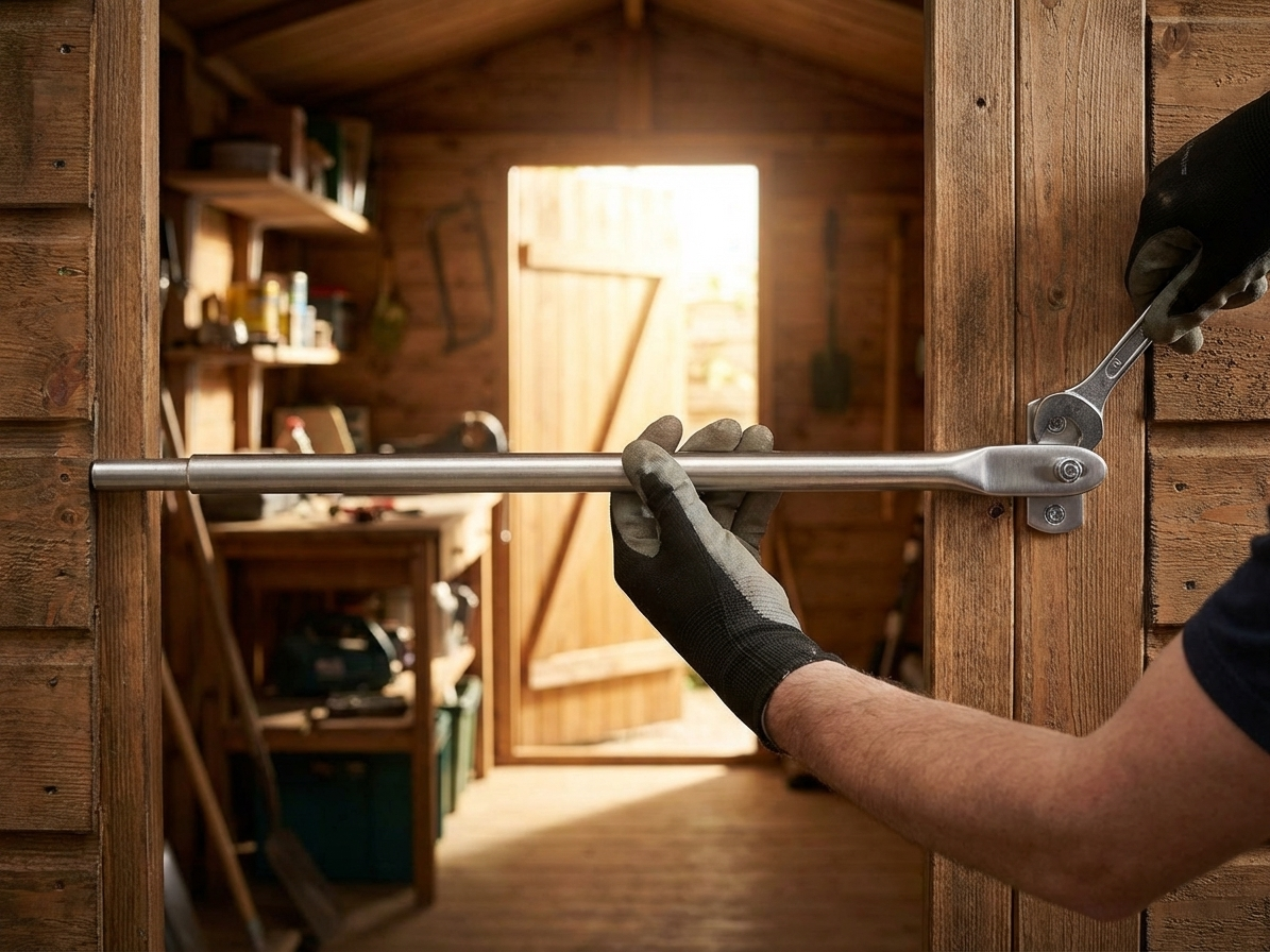 Galvanised steel door rail for storage use