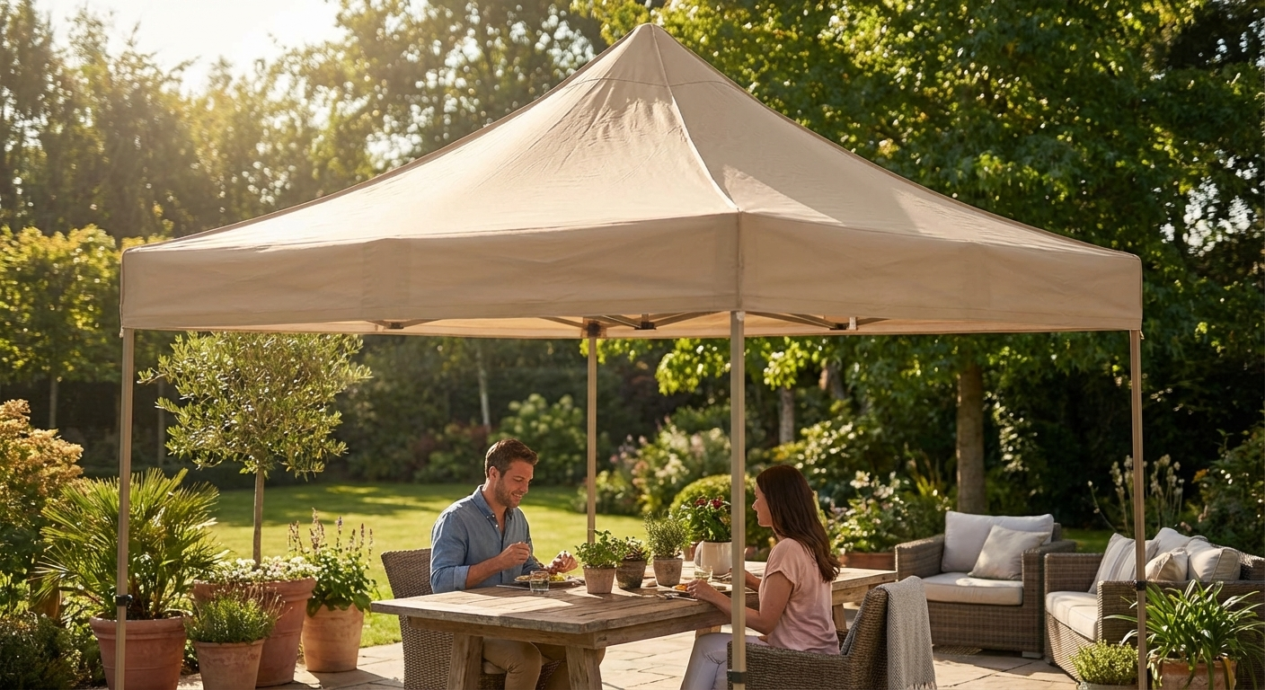 Gazebo roof cover 3x3m latte, outdoor use - product detail