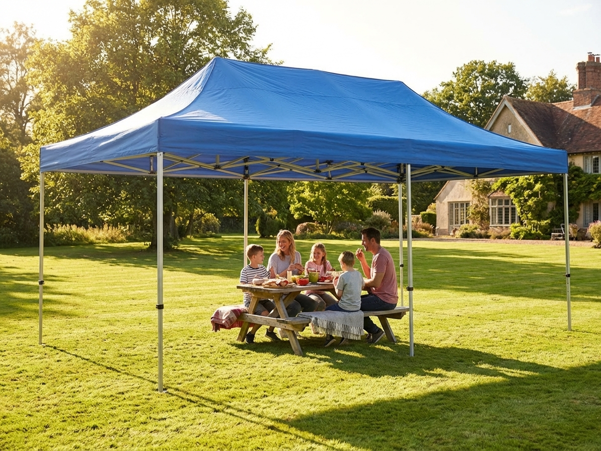 Blue pop up gazebo with aluminium frame for outdoor events - product detail