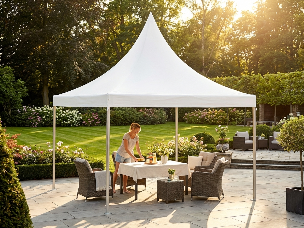 White gazebo roof cover 4x4m for outdoor events - view 3