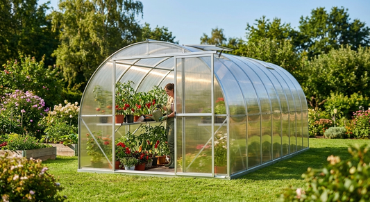 Greenhouse Polycarbonate Dome in Silver, 25 m²