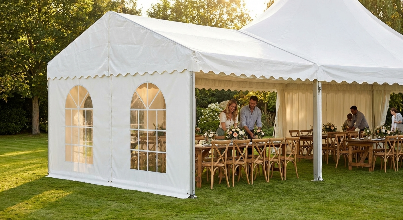 PVC CombiTent extension in white for events - product detail
