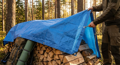 Blue tarpaulin 6x10 m waterproof PE cover