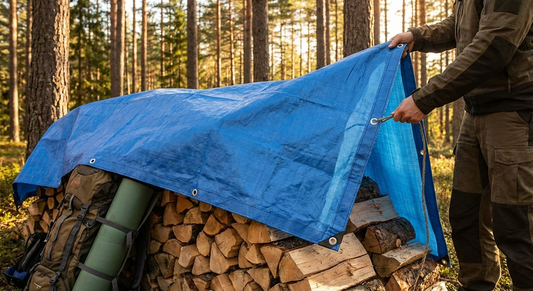 Blue tarpaulin 6x10 m waterproof PE cover