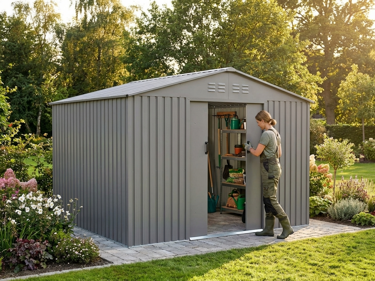 Aluminium Grey Garden Shed for Outdoor Storage - view 3