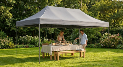 Pop up gazebo 4x6 m grey with aluminium frame for outdoor events - product detail