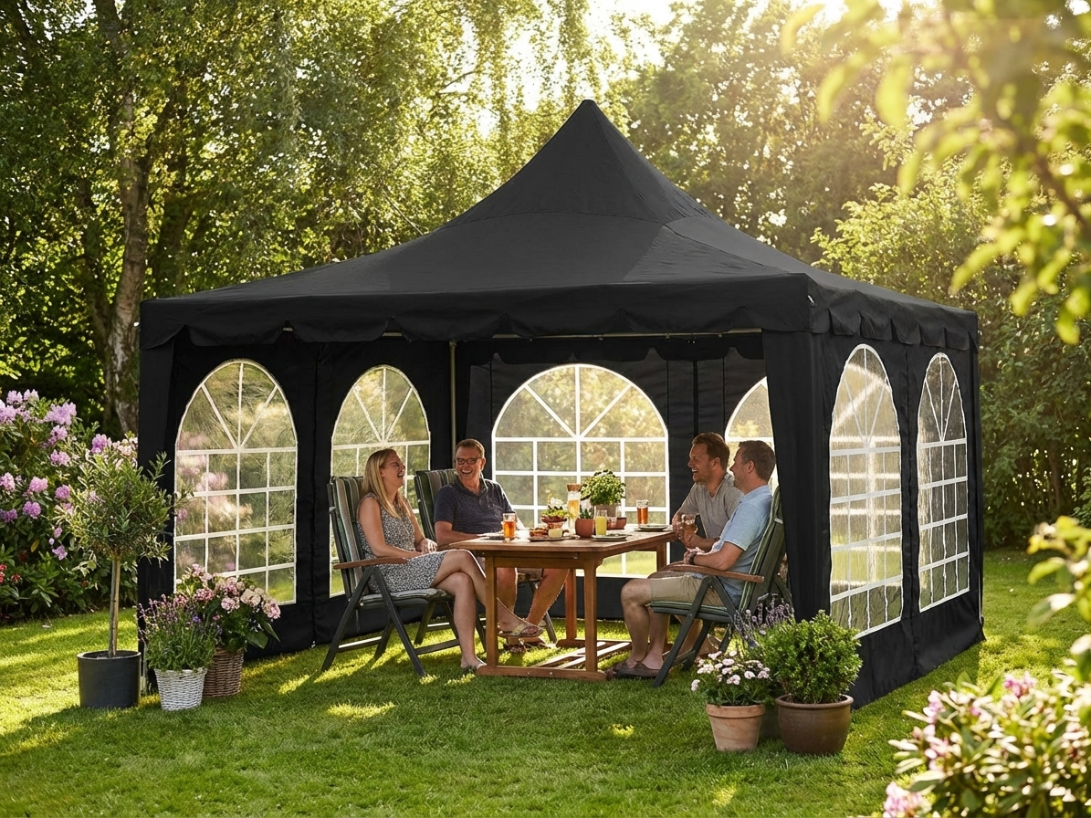 4x4 m black marquee pagoda for outdoor events