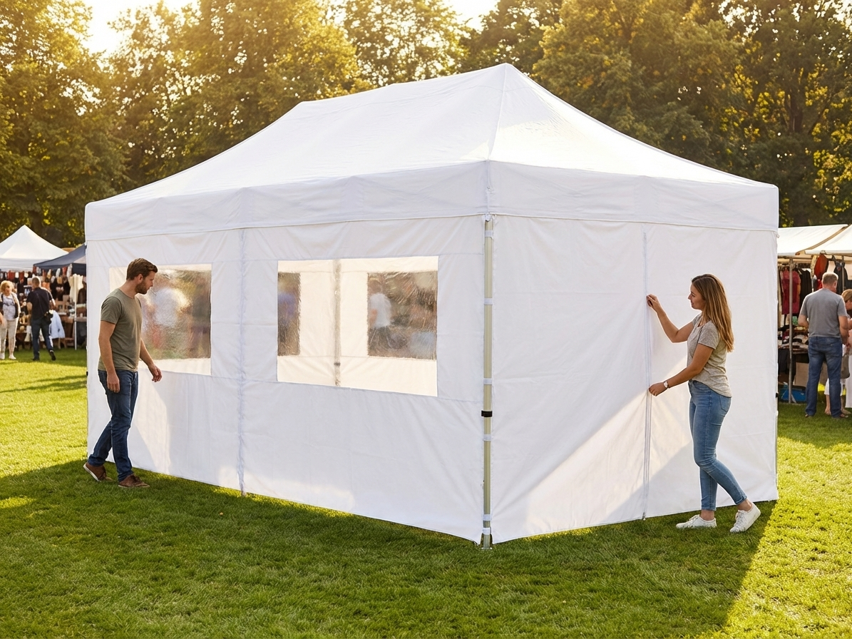 White Pop Up Gazebo Sidewall Kit 4x8m for outdoor events
