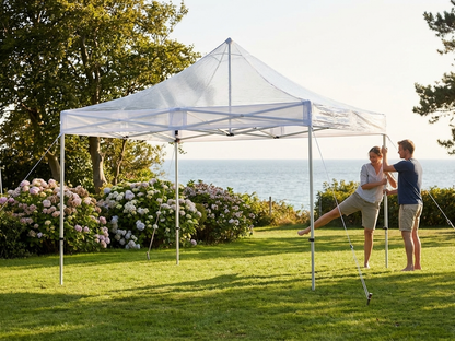 Clear pop-up gazebo 3x3 m with aluminium frame for outdoor events