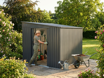 Steel Garden Shed in Anthracite for Outdoor Storage - product detail