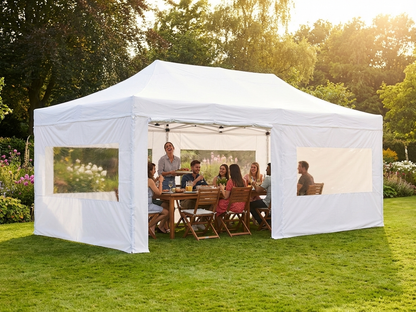 White pop up gazebo with flame retardant feature for outdoor events - view 3