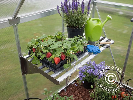Greenhouse shelf made of aluminium and galvanised steel