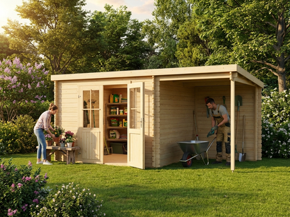 Wooden garden shed in natural Nordic Spruce - view 3