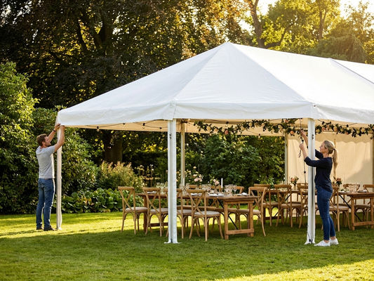2m x 6m PVC roof cover end section in white for CombiTents