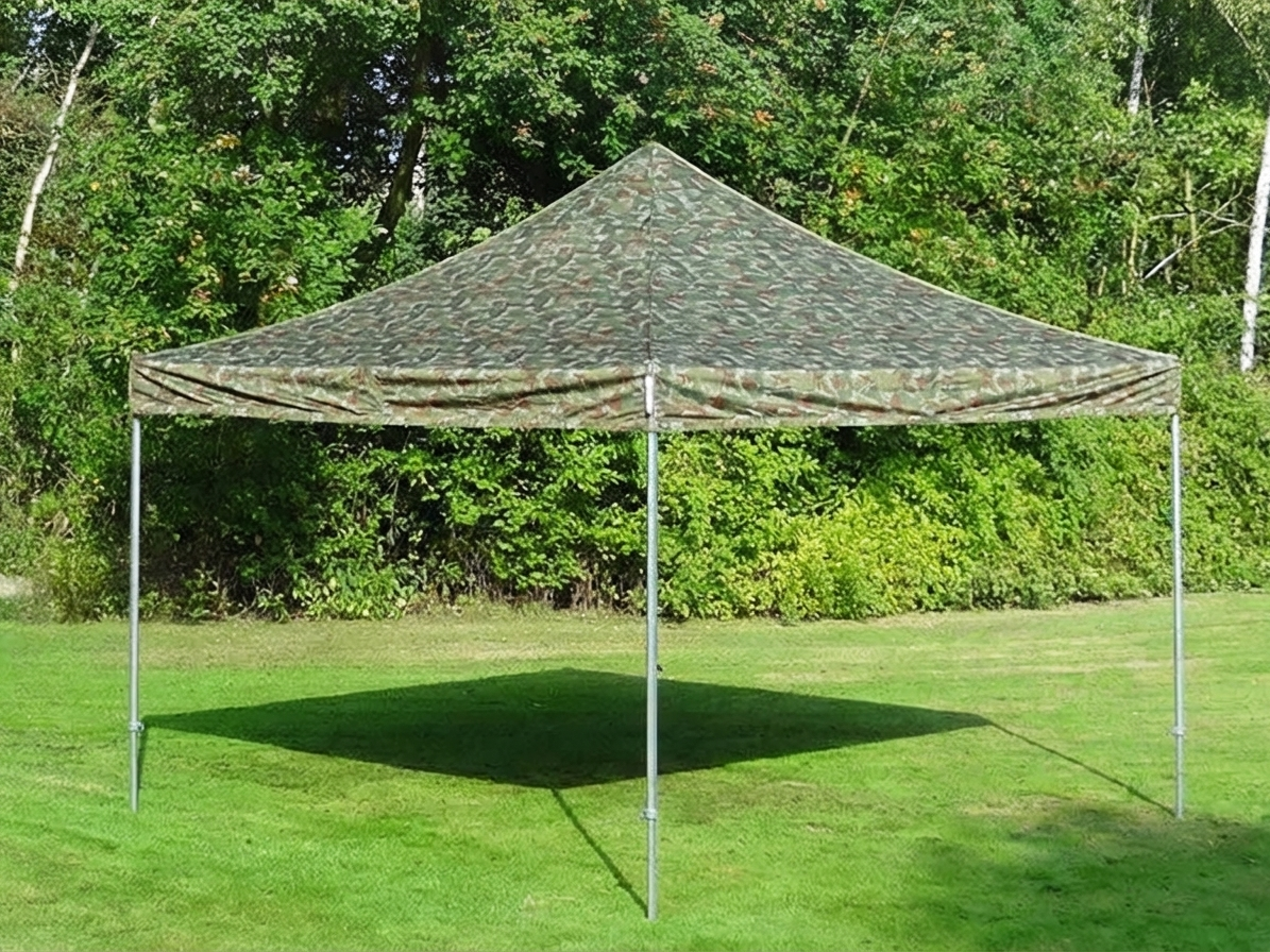 Camouflage pop-up gazebo with aluminium frame for outdoor use