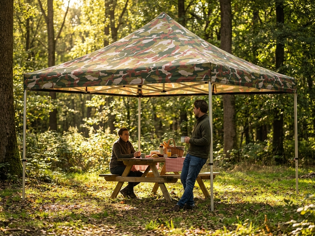Camouflage gazebo roof cover for outdoor protection