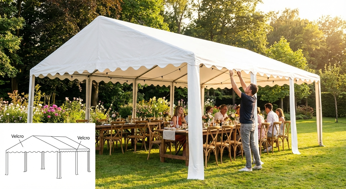 White marquee roof cover 5x8m for outdoor events - view 3
