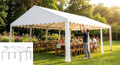 White marquee roof cover 5x8m for outdoor events - view 3