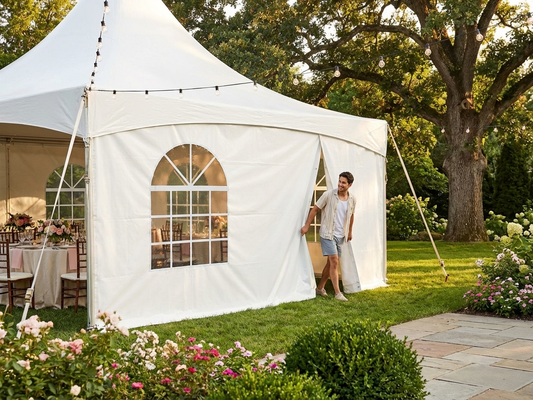 PVC Sidewall with Door for Party Tents, 5m White - product detail