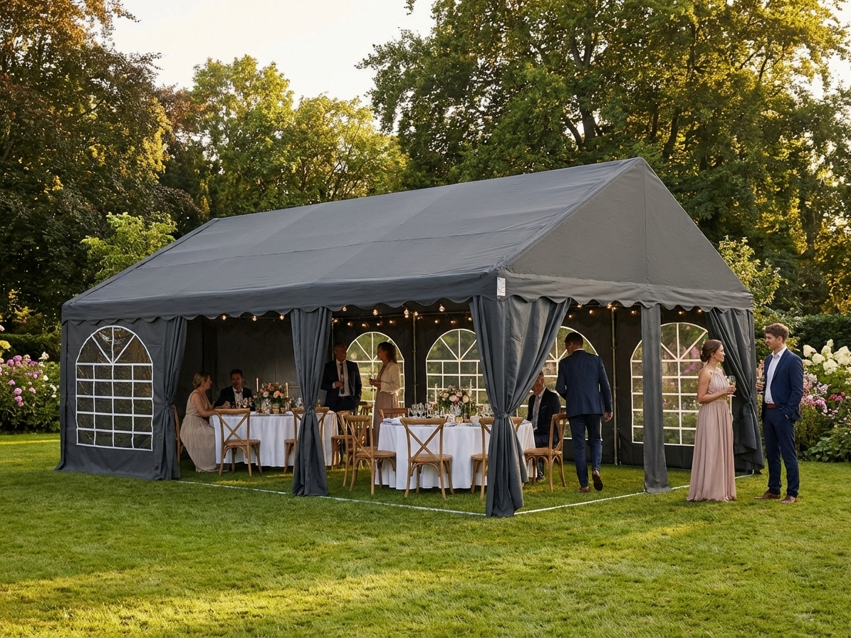 Dark Grey PVC Marquee 4x8 m for Outdoor Events - view 3