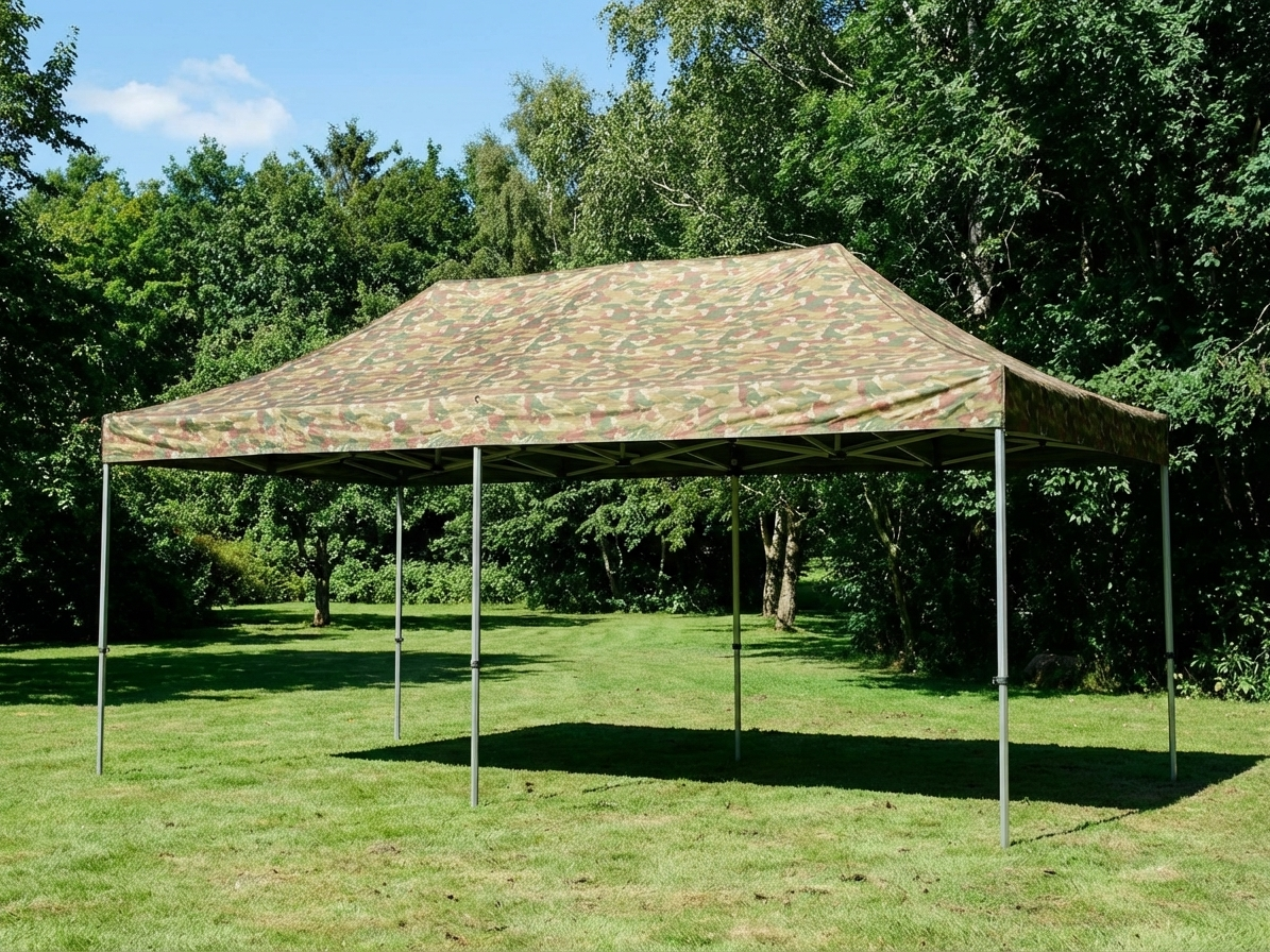 Camouflage pop-up gazebo with steel frame for outdoor use - product detail