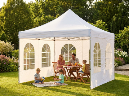 White Pop Up Gazebo 4x4m with Aluminium Frame for Outdoor Events - view 3