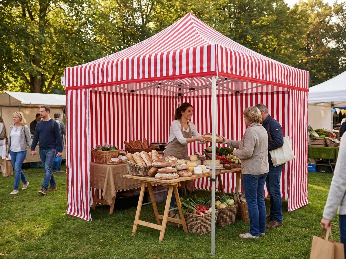 Pop Up Gazebo 3x3m with Aluminium Frame in White and Red