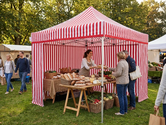 Pop Up Gazebo 3x3m with Aluminium Frame in White and Red