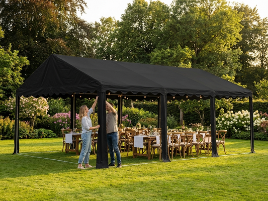 PVC Marquee Roof Cover in Black, Waterproof and UV-Resistant