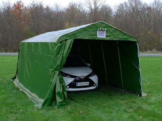 Portable green garage made from PVC and steel, 3.3x6x2.4 m