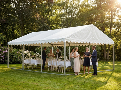White PVC/polyester marquee roof cover 6x12m for outdoor use - view 3