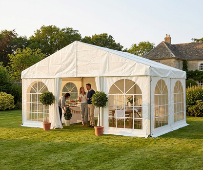 White Marquee Extension with Heavy PVC and Aluminium for Commercial Use