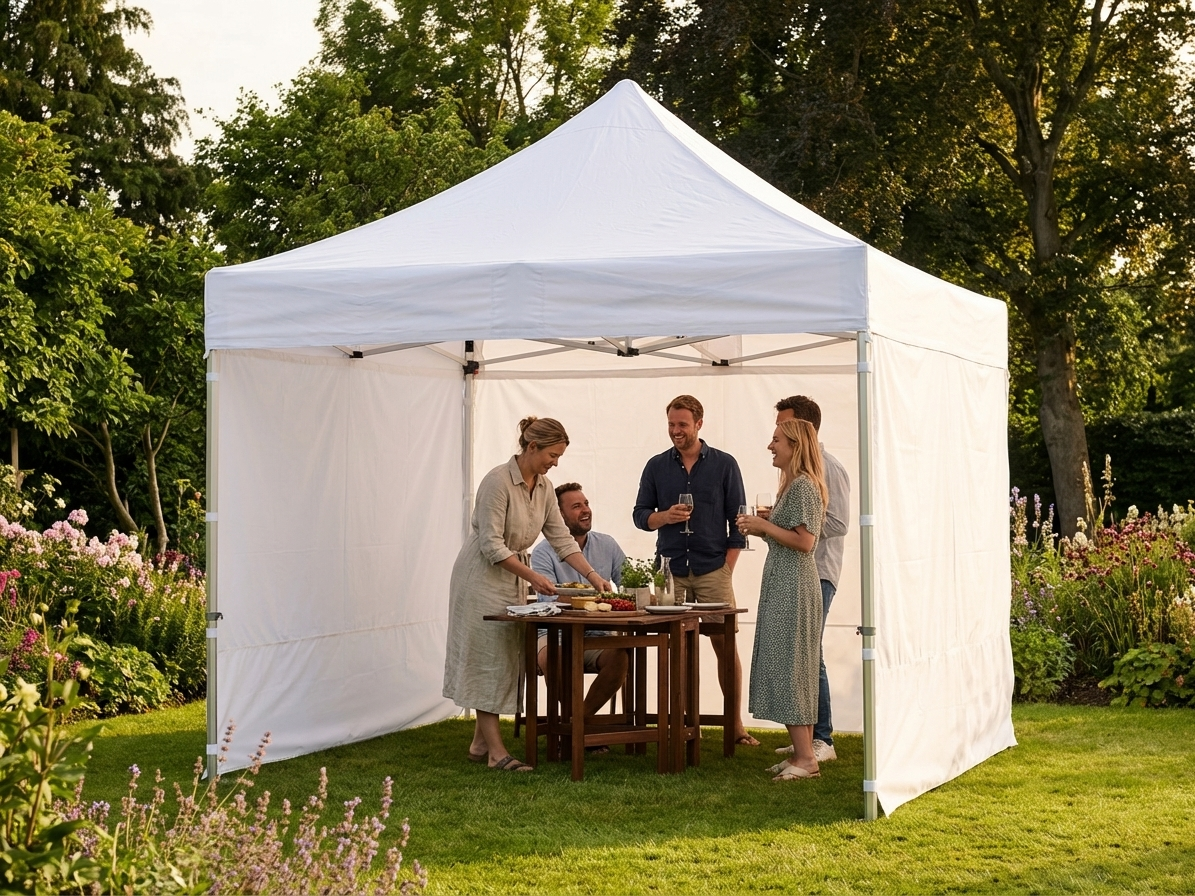White pop-up gazebo with aluminium frame for outdoor events - view 3