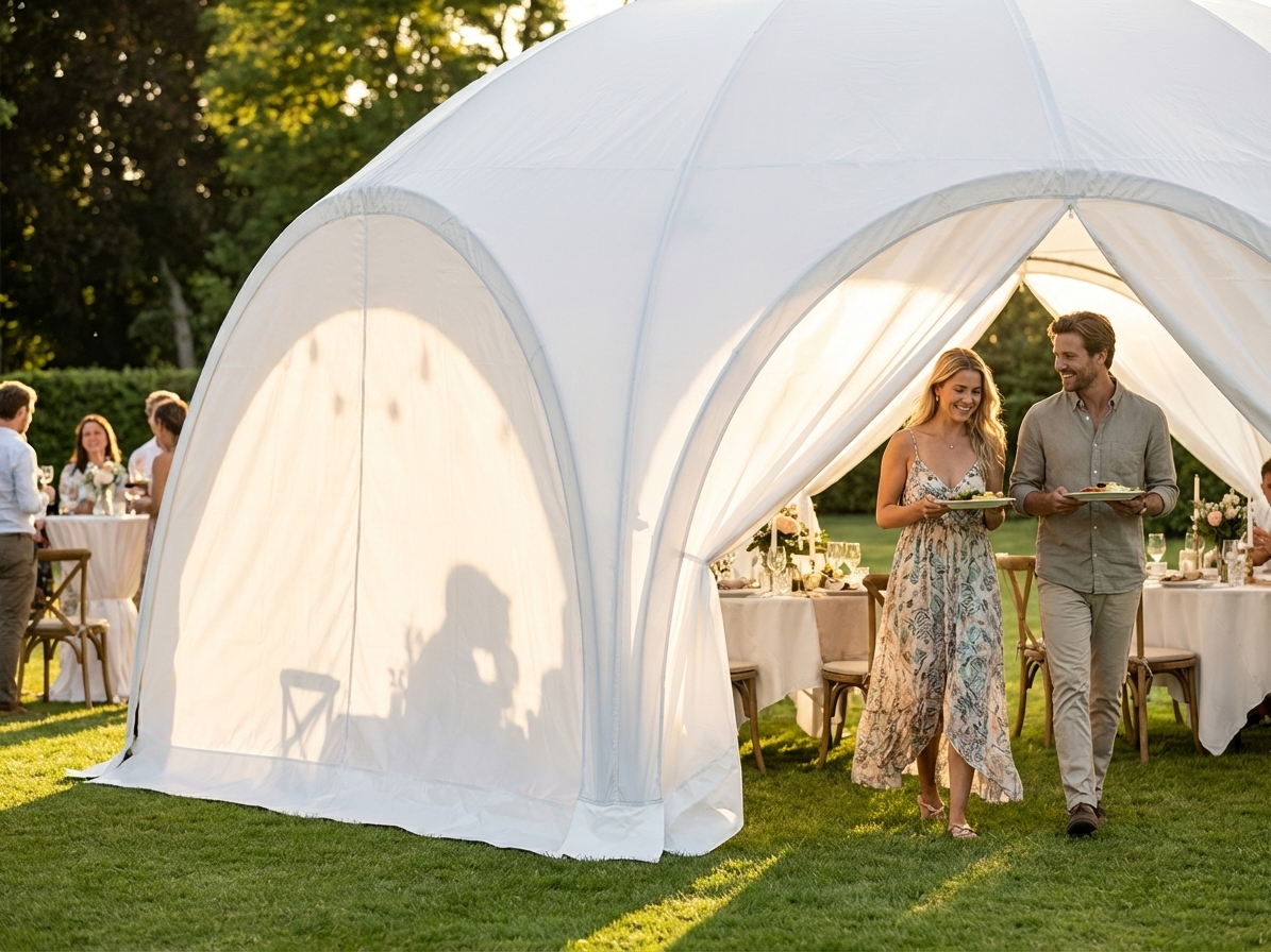 Dome marquee sidewall in white, 3x1.95m, for outdoor events - product detail